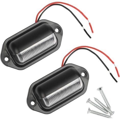 LANGRAY 2PCS LED Eclairage Plaque Immatriculation Étanche 6 SMD LED Feux Arrière Lampe de Plaque dImmatriculation pour 12V/ 24V Camion Camionnette Remorque Voiture Véhicule Caravane-RAPANDA