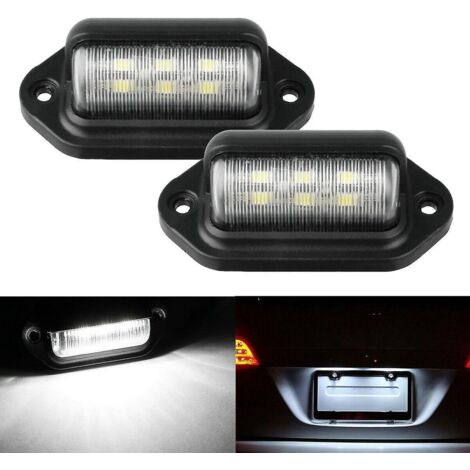 2pcs Led License Plate Light Waterproof 6 Smd Led Tail Light License Plate Light For 12v/24v Truck Van Trailer Car Caravan