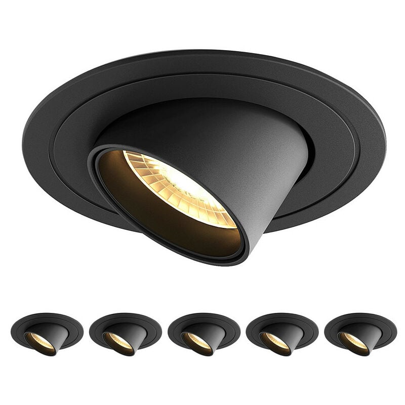 6PCS led spot encastré 7W 3000K Rotatif Spot led encastrable cri 90+ Pas de scintillement Spot intérieur led plafon,Angle de faisceau 24°,trou