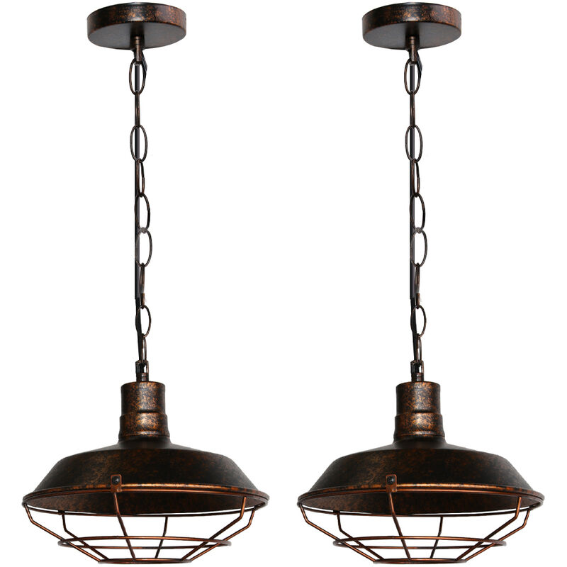 

2pcs lámpara colgantes industrial metal cubierta olla retro creativa, individualidad moderna hierro forjado E27 bar dormitorio restaurante