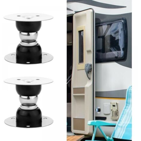 2pcs Loquets de Porte Magnétiques pour Camping-Car, Arret de Porte Camping Car avec Bandes et Vis, Accessoires de Camping-Car pour Remorque, Camping-Car, Porte à Bagages (Noir)