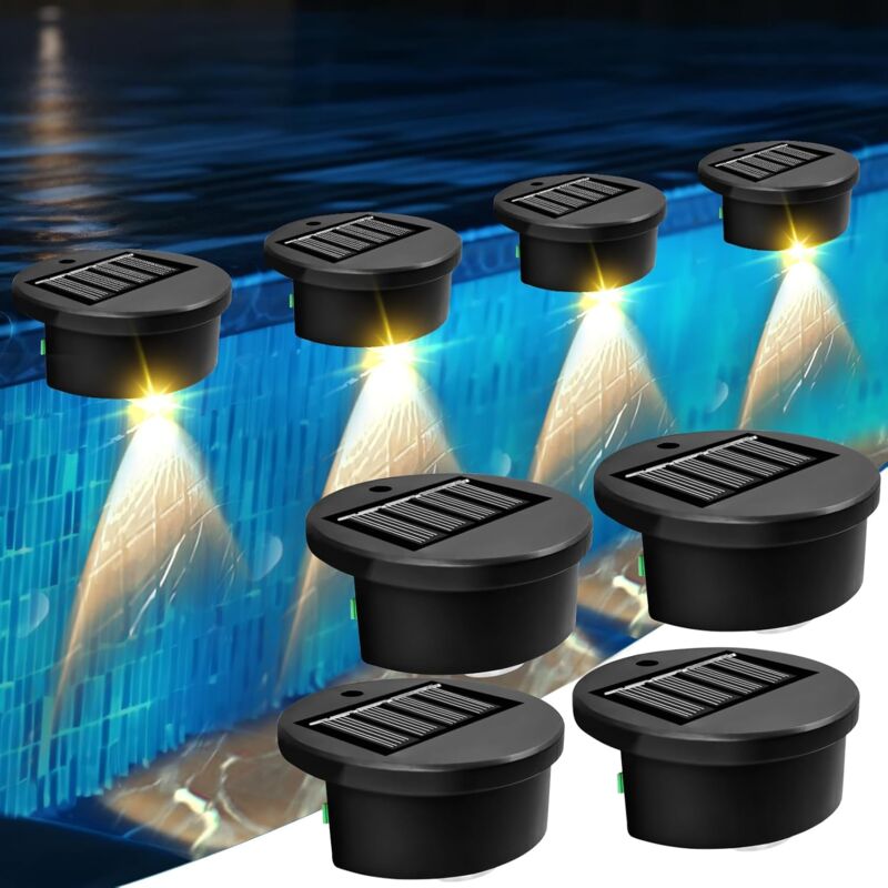 2pcs Lot de 4 lampes solaires flottantes pour piscine - Éclairage LED - Éclairage de bassin étanche - Pour piscines enterrées et piscines enterrées