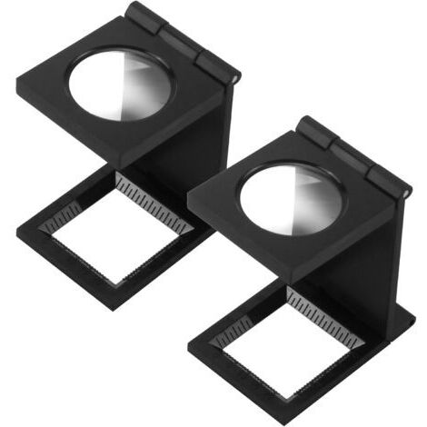 2pcs Loupe De Table Compte-Fils, Mini Loupe Pliante 10x Loupe De Poche Pliable Compteur De Fils Intégré - Idéale pour Les Travaux De Précision, Le Bricolage, L'artisanat Et Les Réparat