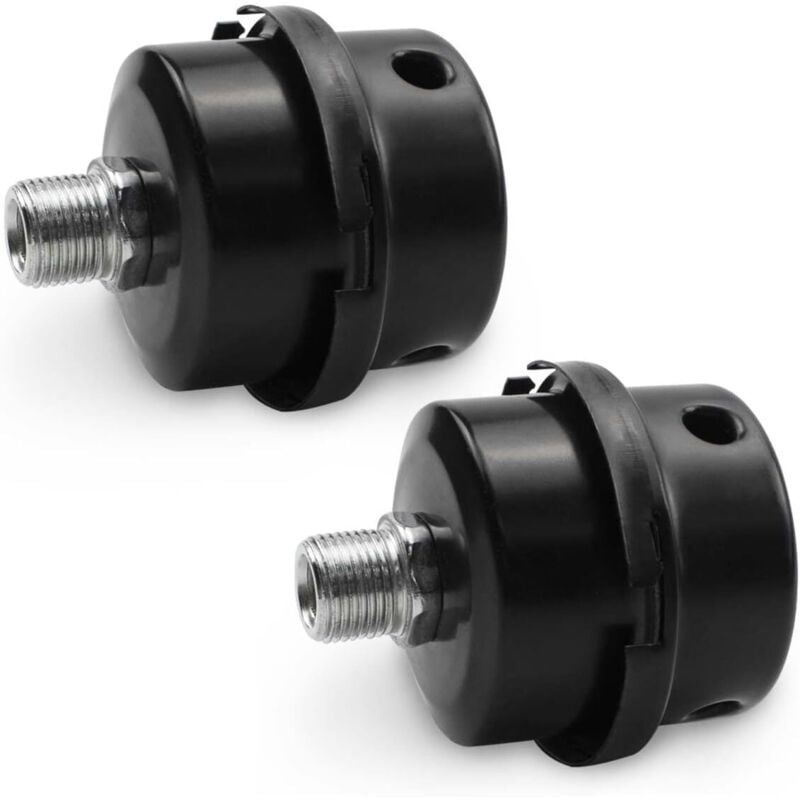 Image of 2Pcs Luft Kompressor Schalldämpfer Schalldämpfer 1/4 "Gewinde Intake Filter Schwarz Metall für