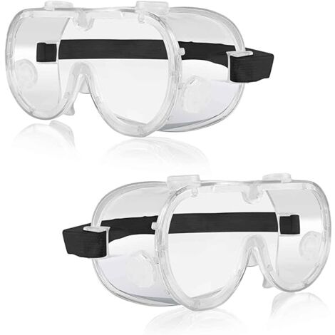 2PCS Lunettes de securité masque, lunettes de protection, PC+plastique Matériel, Anti-éclaboussures anti-sable, pour décoration, laboratoires, industries pharmaceutiques