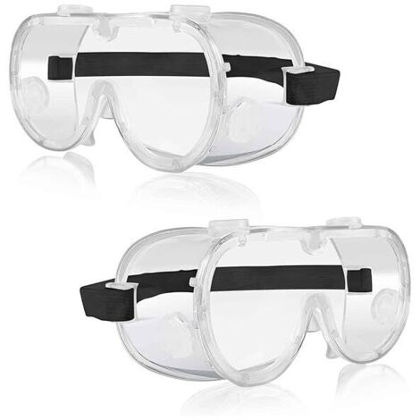 2PCS Lunettes de securité masque, lunettes de protection, PC+plastique Matériel, Anti-éclaboussures anti-sable, pour décoration, laboratoires, industries pharmaceutiques