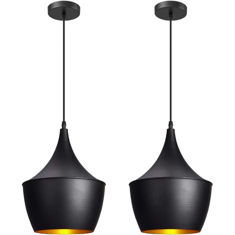 Wottes - 2pcs Lustre Suspension Antique Rétro Luminaire de Plafond E27 Métal Plafonnier pour Cuisine Chambre Café Restaurant b