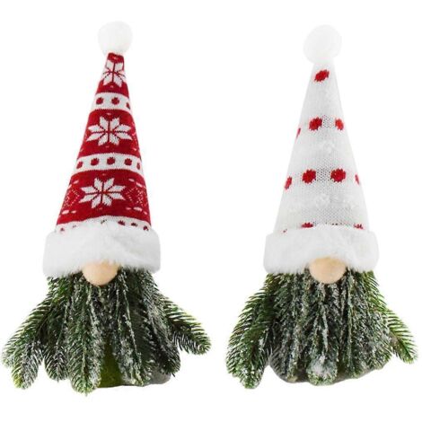 2pcs Lutins de Noël en Polyester, figurines naines artisanales pour décoration maison, fournitures de bureau et fête, poupées décoratives.