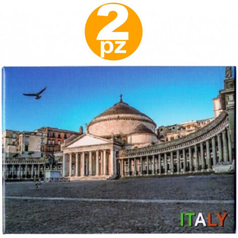 2pcs Magnet Souvenir Piazza Plebiscito Naples Monuments Plastique Aimant Frigo
