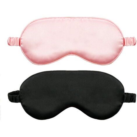 2pcs Masques pour les Yeux en Soie de Sommeil Masque pour les Yeux Doux Masque de Sommeil en Soie Naturelle pour le Déjeuner Lunettes de Couchage Ultra Douces en Soie Haute Qualité,