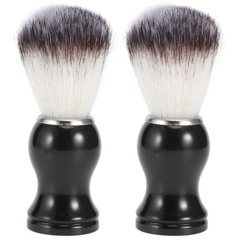 2PCS Men Portable Synthetic Nylon Beard Brush Salon Face Cleaning Shaving Brush Grooming Tool