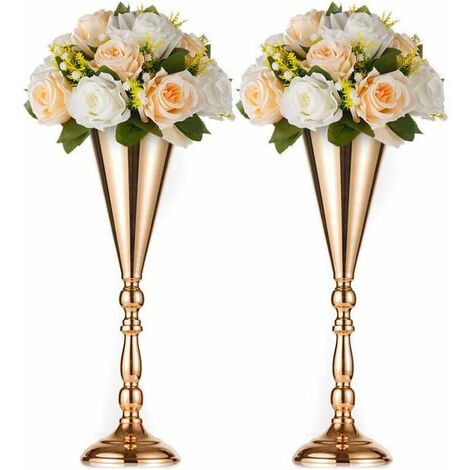 2pcs metal flower stand, home wall cabinet, fake flower vase, wedding reception table, flowers, Christmas decorations, wedding decorations, gold vase, table decoration vases