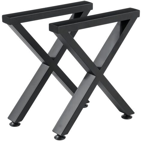 2Pcs Metal Table Bench Legs Frames 35*40CM X-Shape Steel Base Stands