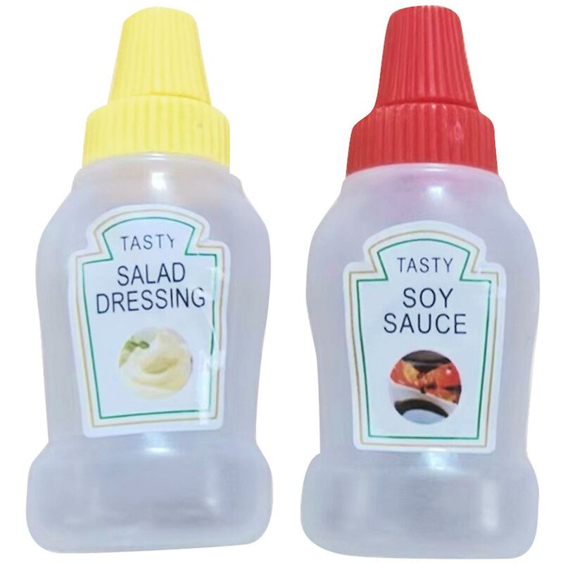 2pcs mini bouteille de distribution de sauce portable pour sauces barbecue vinaigrette ustensiles de cuisine