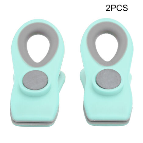 2Pcs Mini Portable Food Sealing Magnetic Clips Snack Food Preservation Bag Clips Kitchen SuppliesLight Green