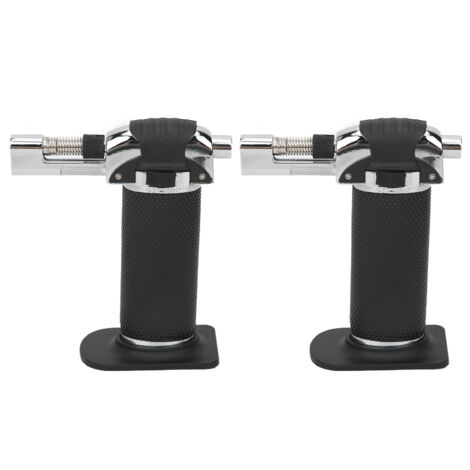 2Pcs Mini Torche à Butane Rechargeable, Pistolet à Flamme Portable pour Allumage et Chauffage