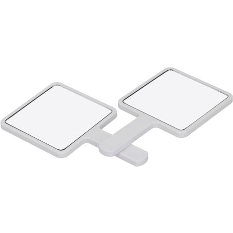 2pcs Miroir de Poche Cosmétique - Miroir de Maquillage Portable Carré Blanc