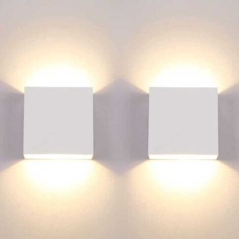 2pcs Modern Square LED Wall Light, Indoor Dimmable, Warm White, 10x10x5cm