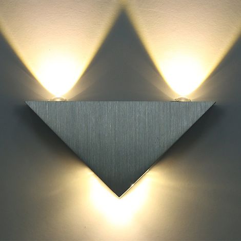 2pcs Moderne Wandleuchte LED Wandlampe Auf Und Ab Aluminium Deckenleuchte Kreative Dreieck Wandleuchte für Schlafzimmer Halle Wohnzimmer Treppe KTV 9W Warmweiß