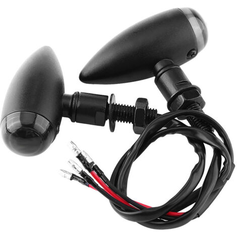 2pcs Moto Bullet Ambre Clignotants Indicateur clairage Lampe Noir