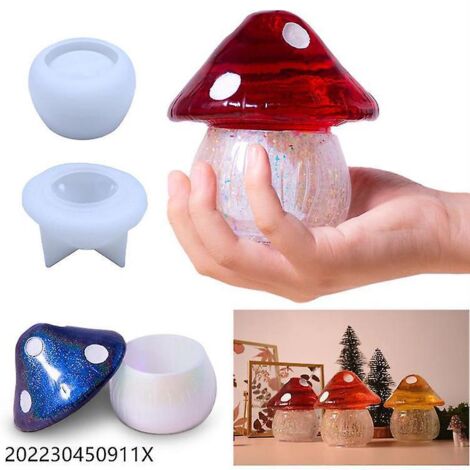 2pcs Moule Silicone Resine Epoxy, Resine Epoxy Moule Silicone, Bocaux De Stockage Moule Resine Epoxy Avec Couvercle, Moules Silicone Pour Resine P
