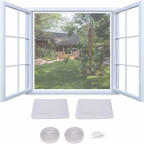 Moustiquaires Pour Fenêtre Taille Maximale de la Fenêtre 130x150cm,Blanc Moustiquaire Fenêtre Moustiquaire Fenêtre Recoupable,4 PCS Moustiquaire Fenêtre Écran 