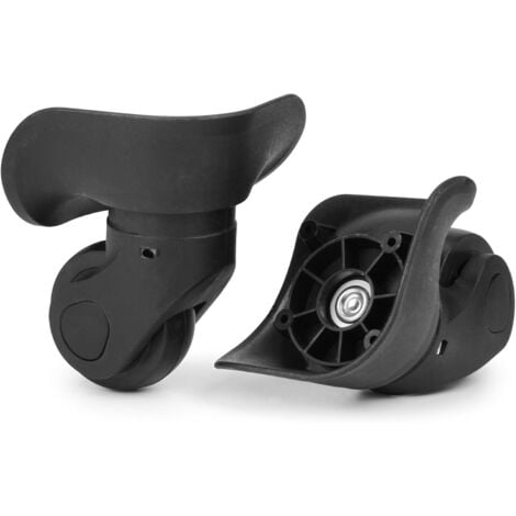 LAUWEXE 2pcs Mute pivotant valise roues de remplacement universel roulette valise en caoutchouc silencieux multidirectionnelles pour bagages roues pivotantes,noir