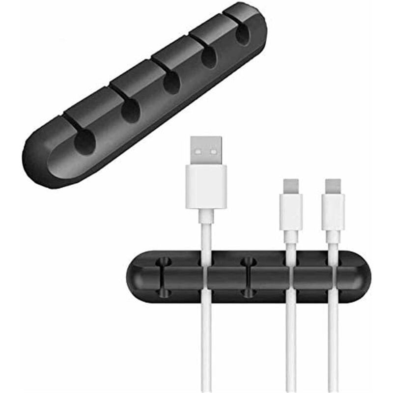 2pcs Noir Pinces pour câbles Organisateur de gestion des câbles, crochets adhésifs, support de câble pour câbles d'alimentation et câbles pour