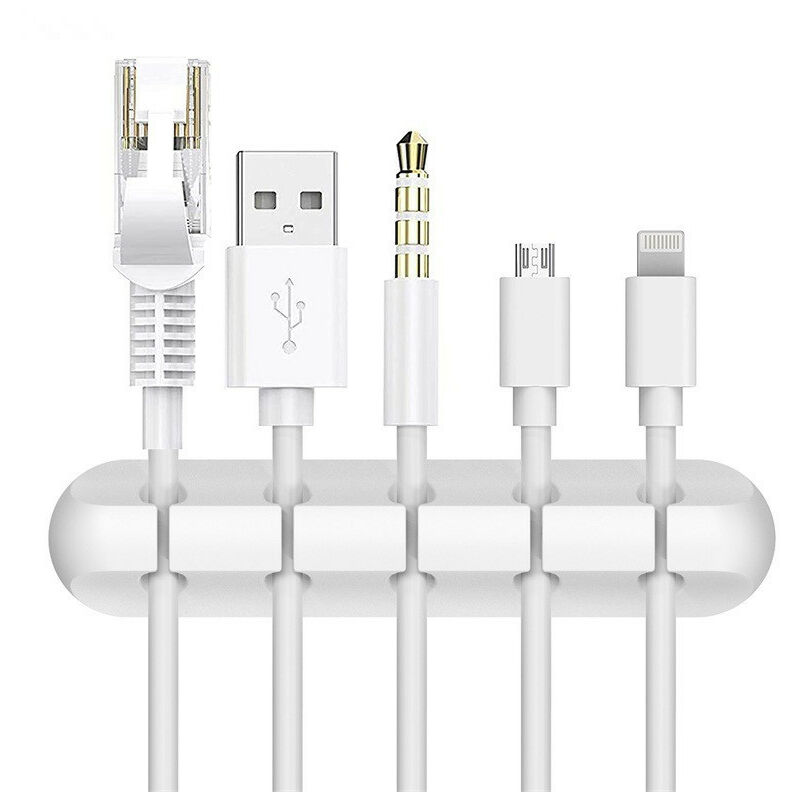 Csparkv - 2pcs Blanc Pinces pour câbles Organisateur de gestion des câbles, crochets adhésifs, support de câble pour câbles d'alimentation et câbles