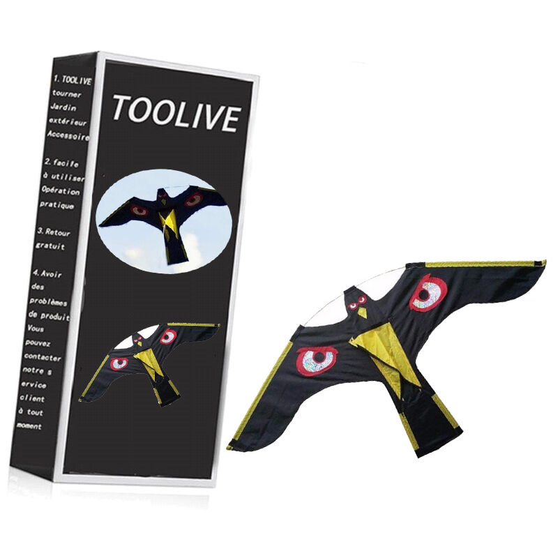 Toolive - 2pcs Oiseaux effaroucheur répulsif vol faucon cerf-volant pour jardin épouvantail cour maison décoration 1.40m Epouvantail et effaroucheur
