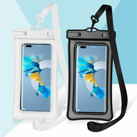 2PCS Or Blanc IPX8 Étanche Téléphone Portable Étui Étanche Universel pour iPhone 13 Pro Max 12 11 Pro Max XR X XS SE 2020 8 Plus Samsung S21 S10 S9 Huawei P40 P20 Mate 40 Pro