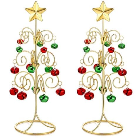 2PCS Ornament Display Tree Tabletop Metal Holder Hanger Wire Hook Stand Christmas