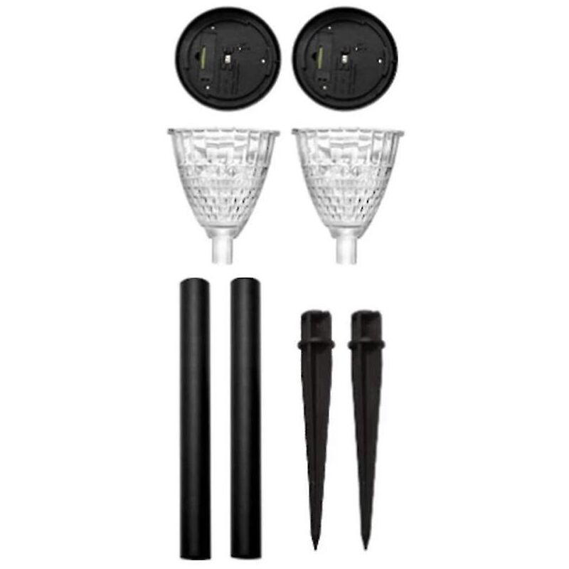Lot de 2 lampes solaires d'extérieur à led pour allée, lumière chaude, éclairage solaire d'extérieur, étanche, alimenté par l'énergie solaire, idéal
