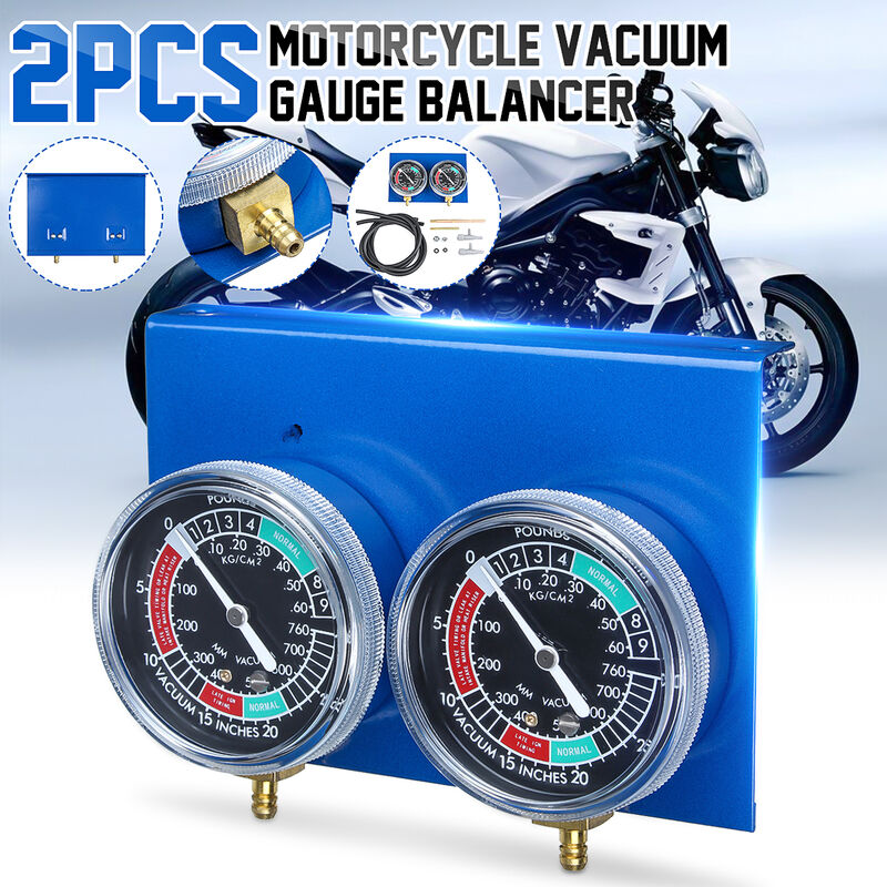 2Pcs Outil de cylindre d'équilibrage de jauge de vide de carburateur Carb ZebraA