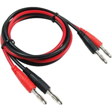 2Pcs P1041 4Mm Fiche Banane À Fiche Banane Multimètre Cable De Test Électronique Rallonge De Test - Rouge + Noir