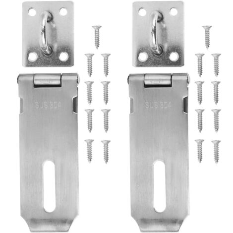 2PCS Padlock Hasp Stainless Steel Security Door Clasp Hasp Lock Latch Gate Bolt Lock for Furniture Drawer