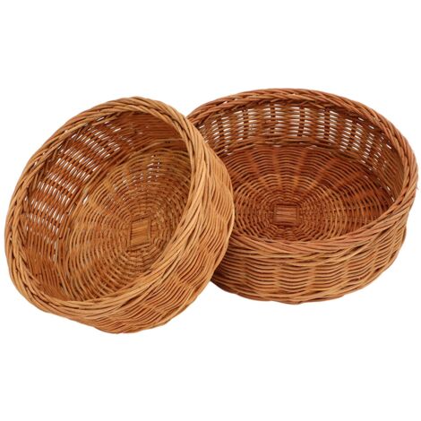 Panier En Osier Rond Avec Anse - Hauteur 16 Cm - Déco Vintage - Bon état