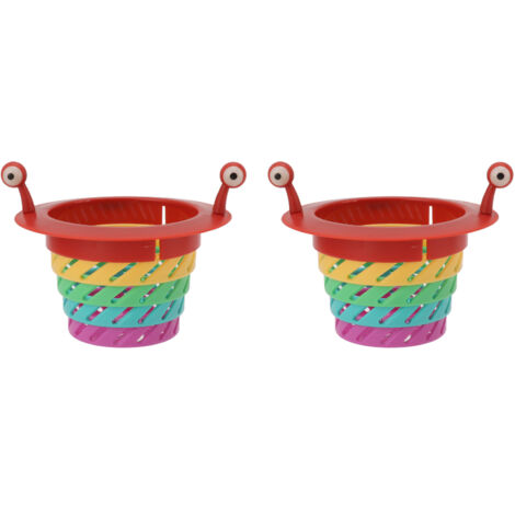 2PCS Passoire de Lavabo Pliable Anti-Bouchage en Forme de Monstre Coloré avec Poignée pour Cuisine Salle de Bain