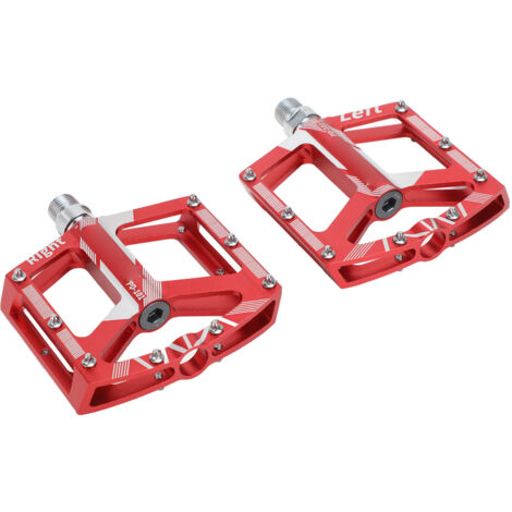 2PCS Pédales VTT en Alliage CNC Antidérapantes Roulements Scellés Rouge