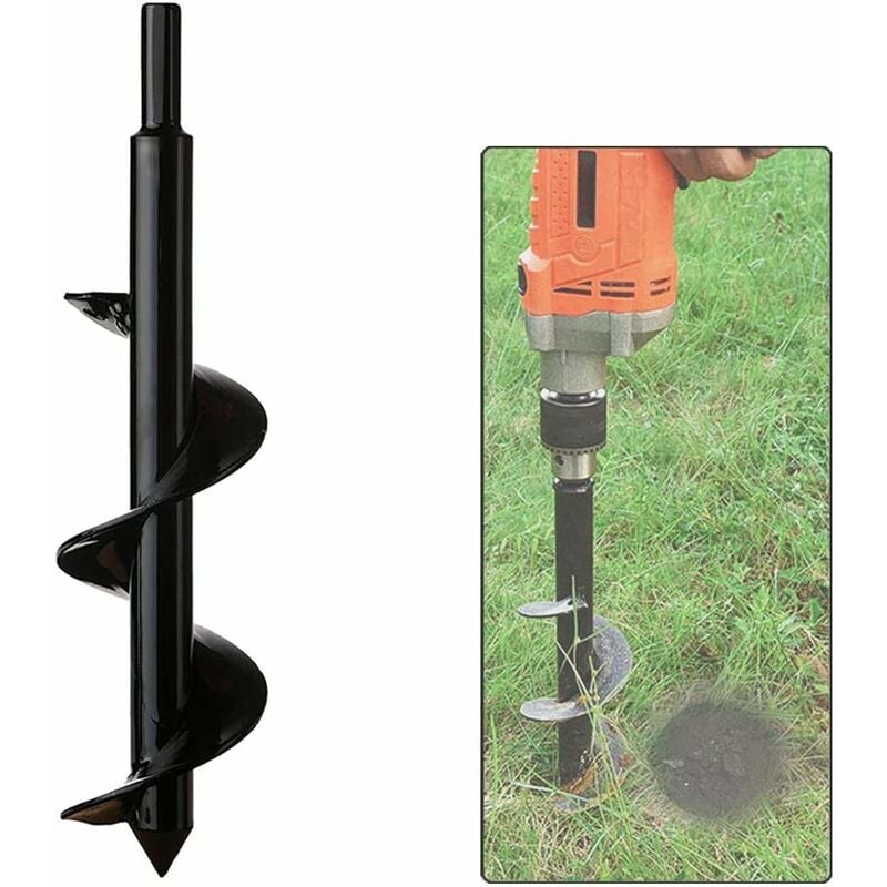 Aougo - 2Pcs Perceuse de jardin Perceuse de jardin hélicoïdale, perceuse, perceuse à plantes, perceuse de jardin, tournevis sans fil perceuse à