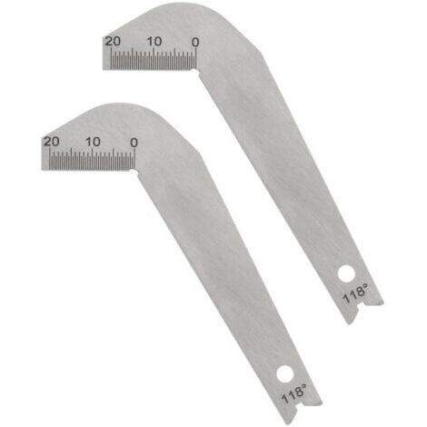 2pcs Perceuse Morceau Angle Jauges 118 Degré Perceuse Affûtage Jauge Inoxydable Acier Angle Mesure Jauge