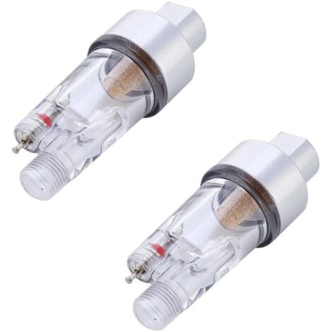 2pcs-Piège à Eau Airbrush, Mini Filtre à Air en Ligne 1 / 8in Tuyau Connecteur Humidité pour Pistolet Aerographe