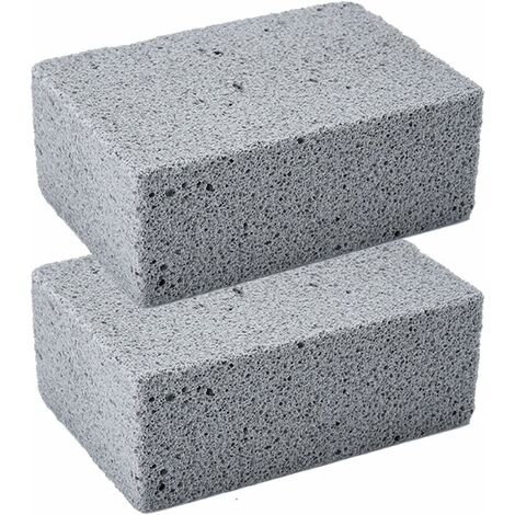 2Pcs Pierre de Nettoyage pour Barbecue,Brique de nettoyage de gril,bloc de gril pour le nettoyage des grilles ou des grils Pierres de détartrage réutilisables Nettoyant de brique en pierre