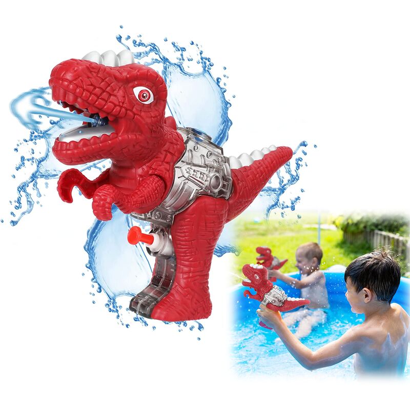2pcs Pistolet à eau pour enfants Pistolet à eau Conception de dinosaure Pistolet à eau Jouet Pistolet à eau compact pour fête d'été en plein air