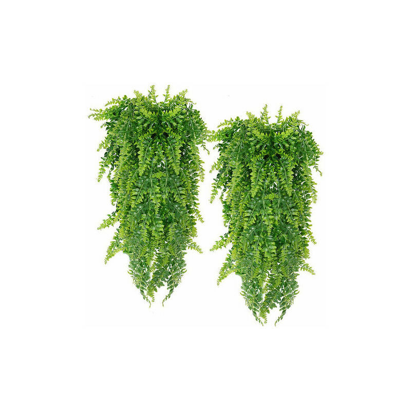 Lablanc - 2pcs plante artificielle fougère de boston, fausse plante artificielle tenture murale, décor de mariage à la maison et à l'extérieur