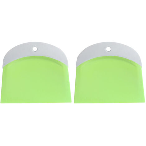 2PCS Plastic Cream Scraper Spatula Dough Cutter Kitchen Baking Pastry ToolGreen