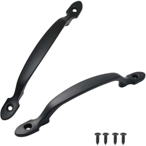 2Pcs Poignee de Meuble,Noir Poignées en Arc D'armoire,Alliage D'Aluminium Cuisine Armoire Porte Poignée pour Cuisines Salles de Bains Commodes