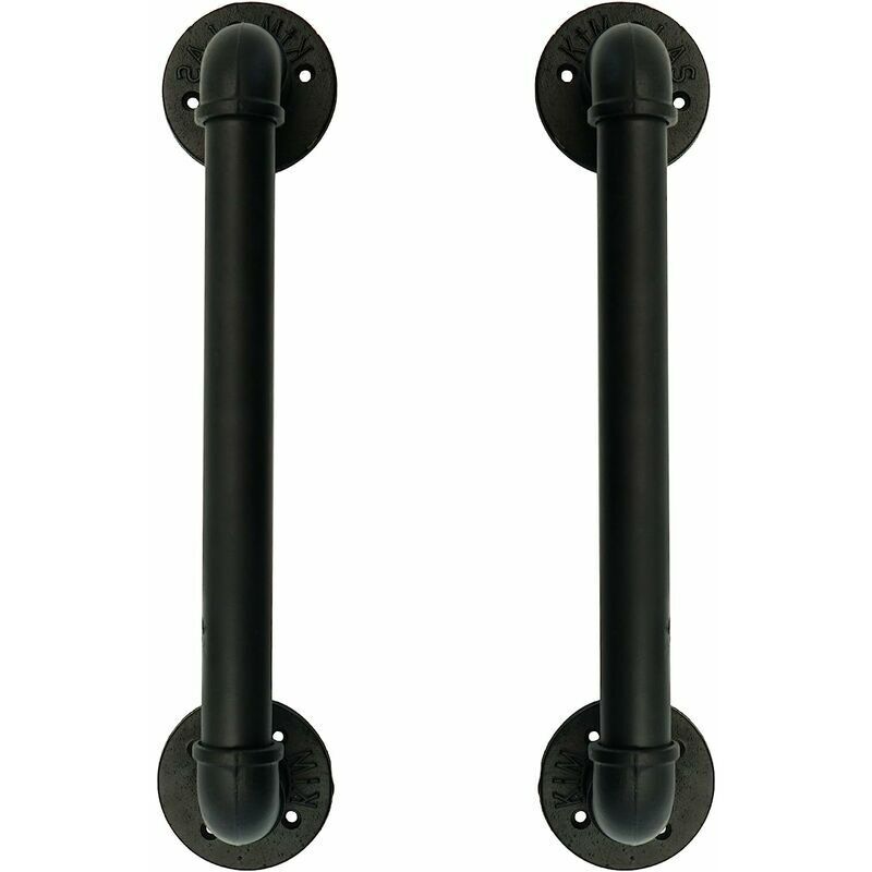2PCS Poignée de porte en fonte rétro industrielle, poignée de porte de tuyau, barre de serviette, rampe en fer steampunk, barre de tiroir, barre de