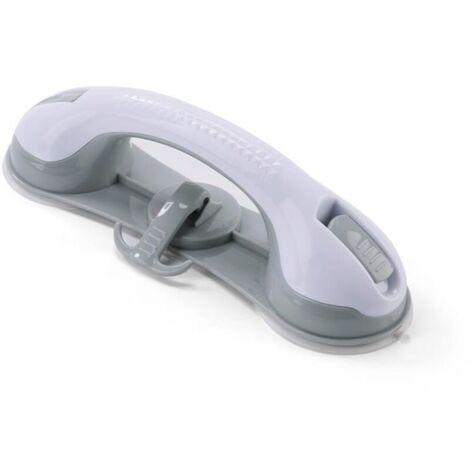 2pcs Poignée Douche avec 3 Ventouse, Poignée Ventouse Salle de Bain, Barre d'appui Douche de Sécurité,gris,288.58.5cm
