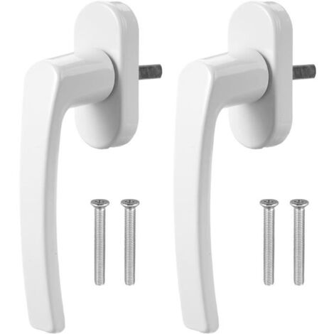 2Pcs Poignee Fenetre, Securité Fenetre Poignée de Fenêtre Blanche en Aluminium Poignée Fenetre PVC Poignée de Porte avec Vis